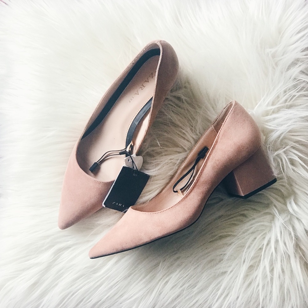 Zara pointed toe low block heels - Never worn